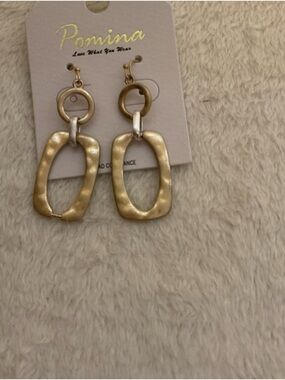 Pomina Gold Drop Link Earrings